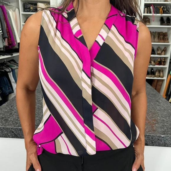 Banana Republic Sleeveless Striped Blouse - Picture 1 of 7